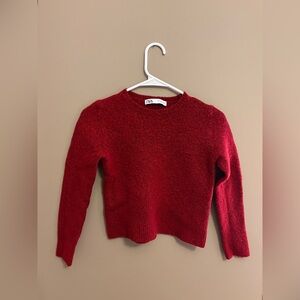 Zara Women's Bold Red Crew Neck Sweater